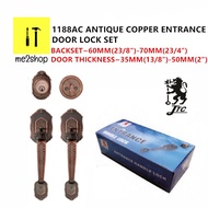 1188AC JTC ANTIQUE COPPER ENTRANCE DOOR LOCK SET