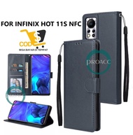 flip wallet INFINIX HOT 11S NFC flip case casing handphone flip cover - Biru
