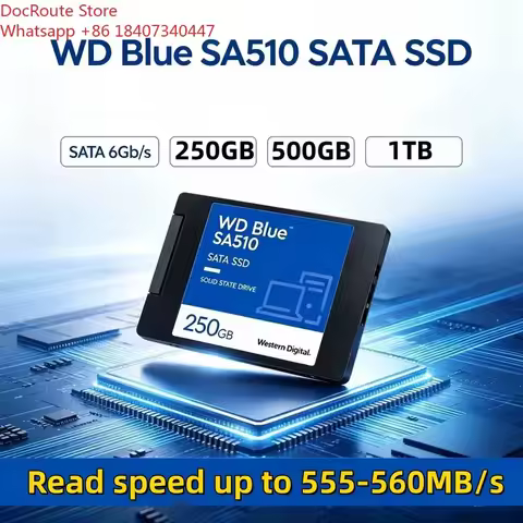 For WD Blue SA510 2.5 Inch SATA III SSD 500GB 1TB 2TB Internal Solid State Drive 6Gb/s 7mm Hard Disk
