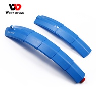 WEST BIKING Telescopic Folding Bicycle Fenders with Taillight Quick Release Rear Mudguards Cycling Parts Bike Fenders