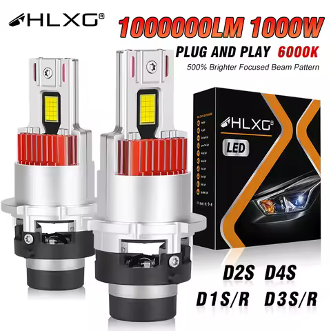 HLXG D2S D4S D2R D4R Led Car Headlight Canbus HID D1S D3S Led Xenon Bulb 1:1 Turbo Led Car Lamp Auto