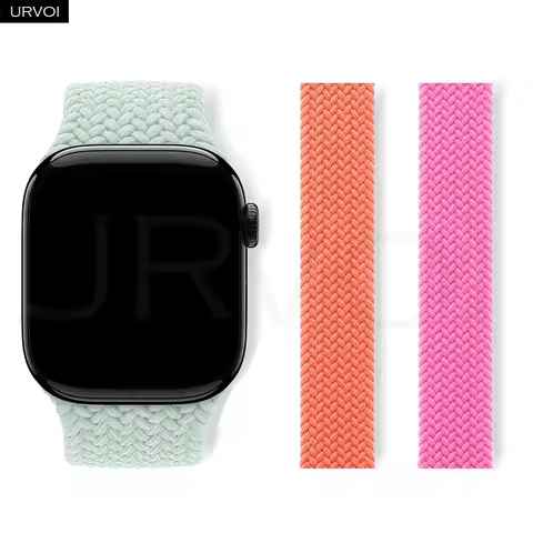 URVOI band for Apple Watch ultra 3 2 Braided solo loop series 11 10 9 8 7 SE stretchable Strap for i