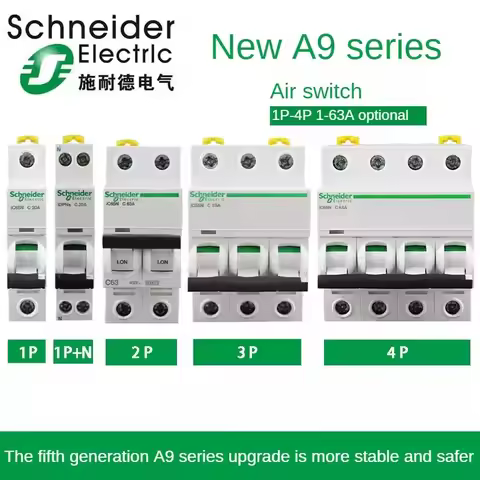 Schneider MCB Air Switch 1/2/3/4P iC65N/iC60N C Household 2/3/4/6/10/16/20/25/32/40/50/60/63a Air Ac