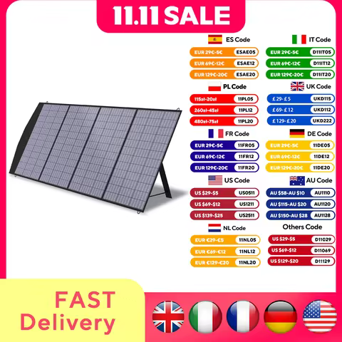 ALLPOWERS 18V Foldable Solar Panel, 60/100/140/200W Mobile Solar Charger for Power Supply, Laptop, S