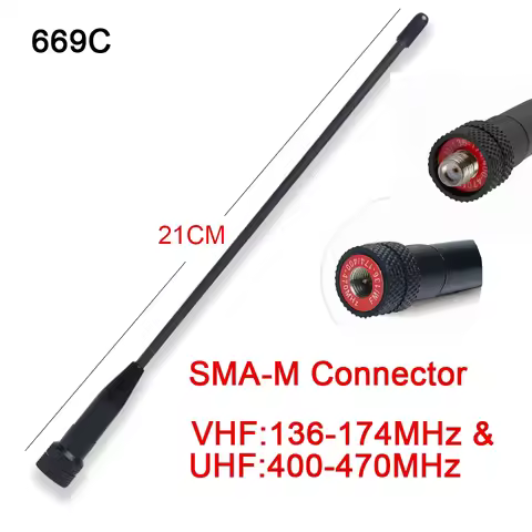 669C SMA Male/ SMA Female Dual Band VHF/UHF Antenna for Yaesu VX-3R BaoFeng UV-5R TYT TH-UVF8D UVF9 