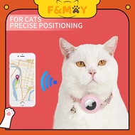 Airtag Cat Collar, Cat Collar with Bells, GPS Cat Collar, Cat Tracker Collar Leather Cat Collar for 