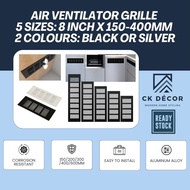 Air Ventilator Grille 150mm-400mm Accessory Aluminum Alloy for Wardrobe, Shoes Cabinet,Sink,Kitchen 