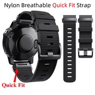 22mm 26mm Braided Nylon Sports Breathable Band Replace Wriststrap Quick Fit Strap For Garmin Fenix 7 7X 6 6X Pro 5 5X Plus 3 3HR 2 Forerunner 965 955 945 935