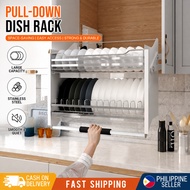 304 Pull Down Dish Rack Plate Organizer Stainless Steel Pull Out Dish Rack Pull Down Kitchen Rack