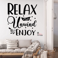 Relax Unwind Enjoy Skin Care Spa Salon Wall Sticker Decotherapy