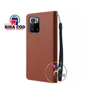 XIAOMI POCO X3 GT LEATHER CASE PREMIUM-FLIP WALLET CASE KULIT UNTUK XIAOMI POCO X3 GT - CASING DOMPE