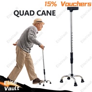 EliteVault Senior Cane Chair Tungkod Adjustable Quad Cane with Chair