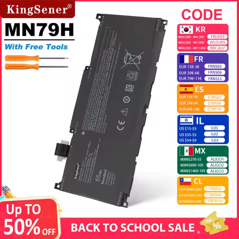 KingSener MN79H Laptop Battery For DELL XPS 13 Plus 9320 I5 93204K MN79H 0J7H5M J7H5M 11.55V 55Wh 45