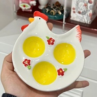 Cartoon Cock Shaped Ceramic Egg Tray ins Style Home Creative High-value Egg Tray 3UVR