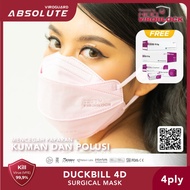 Masker Duckbill 4D 4 Ply Medis Antivirus - Absolute ( 2 pcs / sachet )