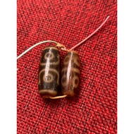 Tibetan Dzi Black Orange 6 Eyes & 8 Eyes – Selected Old Stone – Guardian of Wealth – Size 25-27mm