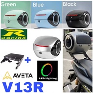 Combo Set Monorack Rapido Aveta V13R Top Box Alien ABS Tail Box Siput 35L LED Lighting Accessories A