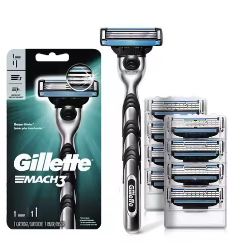 Gillette MACH 3 Men's Razor 3 layers Blades Fast Smooth Shaving Face Beard With Lubrication Strip Ma