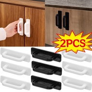 2Pcs Gate Pull Handle No Drilling Cupboard Knobs Self-Adhesive Push Pull Hardware Handle for Kitchen
