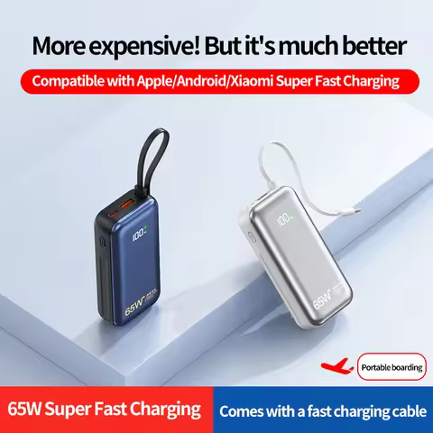 New 65W Super Charger 3C powerbank 20000mah Mobile Phone Backup Battery for Xiaomi IPhone Samsung Po