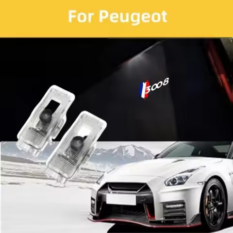 2Pcs LED Car Door Welcome Lights Logo Projector Ghost Shadow Lamp Courtesy Light For Peugeot 3008 30
