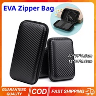 2PCS EVA Zipper Bag Mini Storage Coin Purse Organizer Bag Mobile Hard Disk Case Headphone Zip Portab