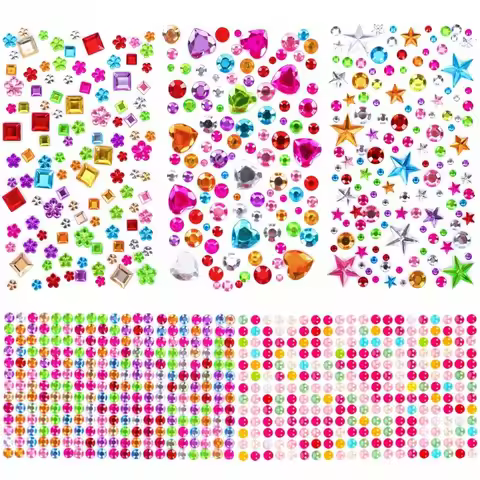 Set Self Adhesive Acrylic material Gem Stickers - Acrylic Rhinestones for Crafts, Small DIY Craft De
