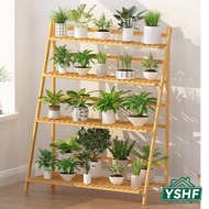 YSHF Plant Stand Flower Pot Holder Planter Rack Flower Rack Gardening Rack Bamboo Shelf Unit Plant rack 2/3/4 Tier