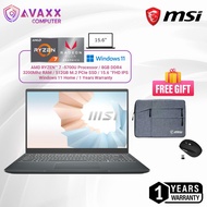 MSI Modern 15 A5M-233 15.6'' FHD Laptop Carbon Gray ( Ryzen 7 5700U, 8GB, 512GB SSD, ATI, W11 )