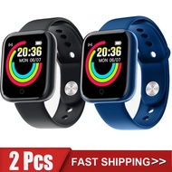 2Pcs D20 Smart Watch Men Women Digital Watches Bluetooth Spo