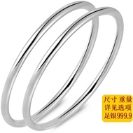 Pure Aperture Silver Bracelet Solid Closed Pure Silver Sealing Female Simple Style Male Silver Brace