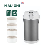 Hộp cơm giữ nhiệt LUNCH BOX 4 ngăn có túi đi kèm hộp cơm di động có khả năng giữ nhiệt đến 8-10 tiến
