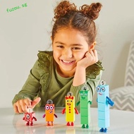 FUZOU 5pcs/set Numberblocks Action Figure, PVC 1-5 Number Number Game Toy Bricks, Small Square Peopl