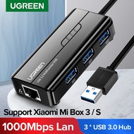 Ugreen USB Ethernet USB 3.0 2.0 to RJ45 HUB for Xiaomi Mi Box 3/S Set top Box Ethernet Adapter Netwo