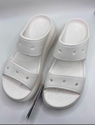 💜Crocs卡駱馳女款泡芙厚底增高洞洞二字涼鞋