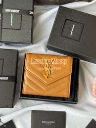 全新🌸 Saint Laurent 三折錢包球紋小牛皮 零錢包 卡包 size：12.5*10*2.5