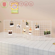 SOREN Storage Rack, Grid with Base Display Rack, Modern Metal Grid Frame Desktop Stand For Grid Pane