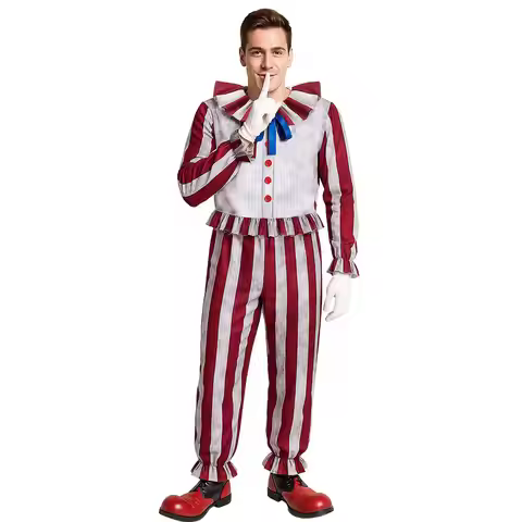 Frendo the Clown Costume Role Cosplay Movie Cornfield Halloween Outfit Joker Suit