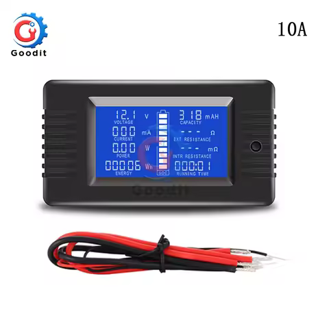 PZEM-013 10A Battery Tester Voltmeter Ammeter Power Voltage Current Impedance Capacity Energy Time M