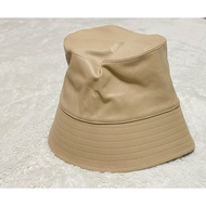 Bucket Hat Leather Japanese Cream Color 59-61cm