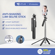 ATLAS P180TK Phone Selfie Stick Bluetooth-Compatible TikTok Remote Control Extendable Stand with 2 F