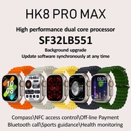 2024ใหม่ HK8 PRO MAX ผู้ชายผู้หญิงสมาร์ทนาฬิกา 2.12 นิ้วหน้าจอ AMOLED IP68 กันน้ำ Android IOS บลูทูธโทรเต็มหน้าจอ smartwatch