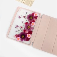 粉紫色非洲菊手工押花iPad外殼 iPad Air 11寸13寸 iPad Pro11寸
