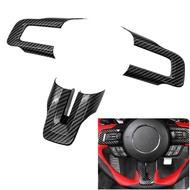 !HOT! For Ford Mustang 2015-2023 Car Carbon Fiber Style Steering Wheel Panel Cover Trim Sticker Auto
