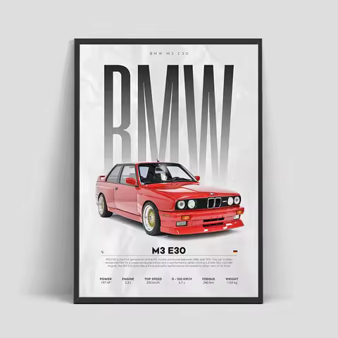 Classic Red Performance Sports Car Wall Art M3 F40 812 FS90 Luxury Car HD Canvas Print Poster Home L