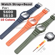 Silicone Resin Watch Strap Watch Bezel Set for Casio 5600/5610 Series Colorful Rubber Men Women Spor