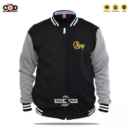 Distro Style Varsity Jacket Distro Skuy Text Yellow Sweater Hoodie Distro Jacket for Women and Men I