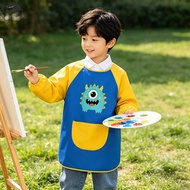 Kids Waterproof Art Apron - Long Sleeve Painting Smock for Kindergarten Pottery