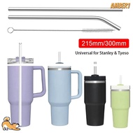 AMBER1 1Pcs Stainless Steel Straws, 6mm 8mm Silver Cup Straw, Drinking Reusable Straight Bent Replacement Straw for  30oz 40oz Tyeso Cup