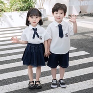 Baju Kanak-kanak Set Musim Panas Lelaki dan Perempuan JK Uniform Akademi Gaya Jalanan Kakak dan Adik